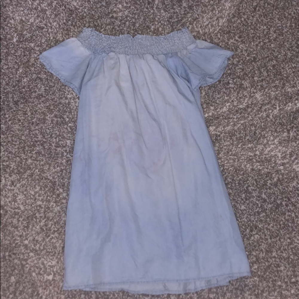 Off the shoulder denim dress